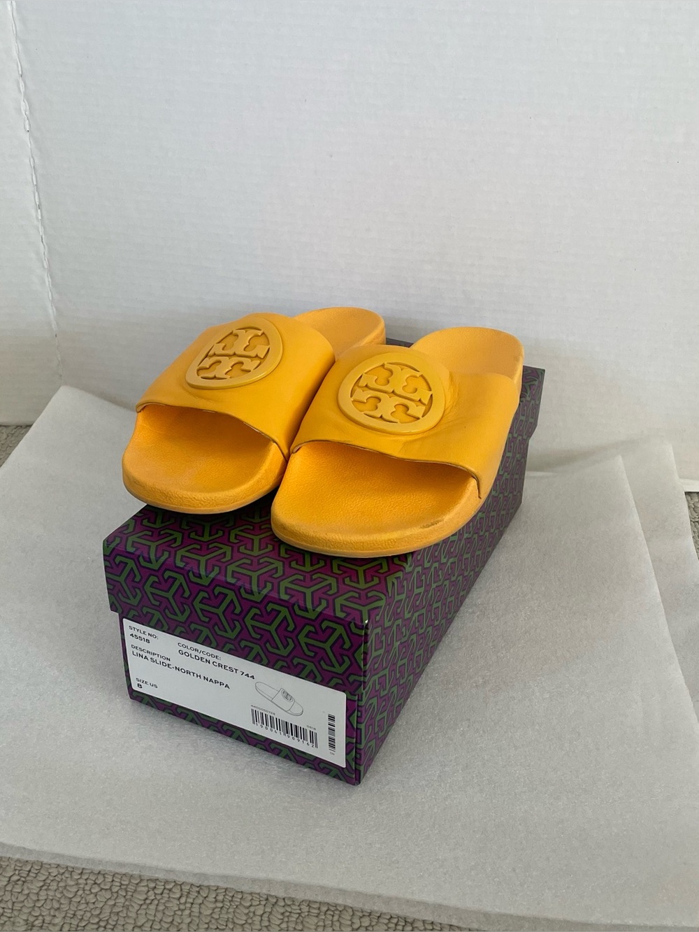 Tory Burch yellow Lina slides